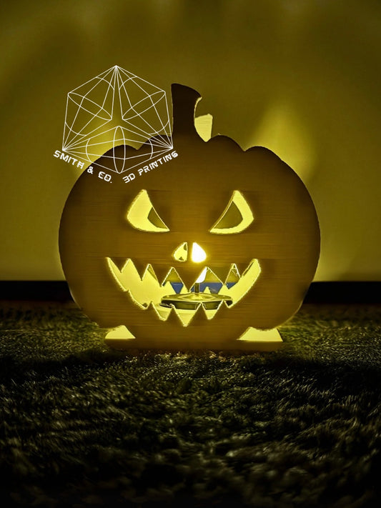 3D Printed Jack-O-Lantern Tealight Holder